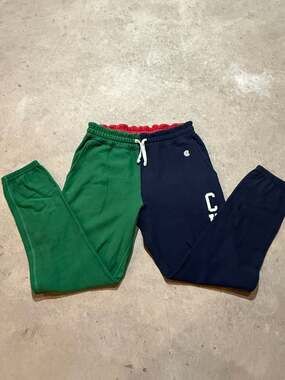 Champion x Todd Snyder Colorblock Logo Sweatpants Joggers Green Navy